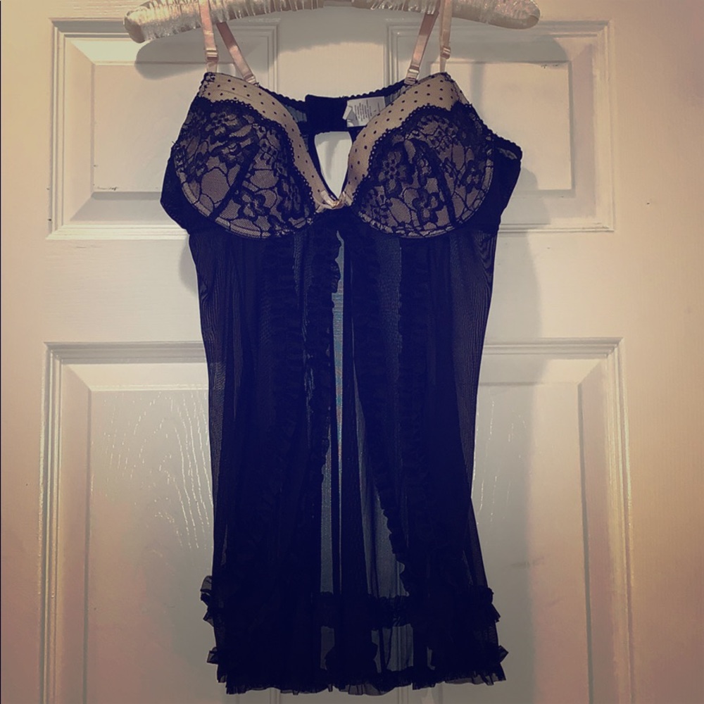 EUC Jessica Simpson Black Teddy Size large